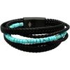 Bracelets Sixtystones Bracelet Cuir Marron Lisse Tress&eacute; -Medium-18cm Bleu