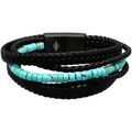 Bracelets Sixtystones Bracelet Cuir Marron Lisse Tress&eacute; -Medium-18cm Bleu
