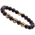 Bracelets Sixtystones Bracelet Perles Pierres Naturelles ?il -Medium-18cm Rouge Grenoble