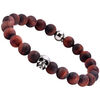 Bracelets Sixtystones Bracelet Boules Oeil de Tigre Rouge-Medium-18cm