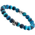 Bracelets Sixtystones Bracelet Boules Oeil de Tigre Bleu-Medium-18cm Grenoble