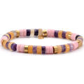 Bracelets Sixtystones Bracelet Acier Perles Heishi 6mm Pierre -Small-16cm