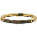 Bracelets Sixtystones Bracelet Acier Perles Heishi 6mm Pierre -Small-16cm
