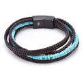Bracelets Sixtystones Bracelet Heishi Jaspe Gris Mouchet&eacute;-XXL-22cm Noir Grenoble