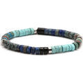 Bracelets Sixtystones Bracelet Perles Heishi Jaspe Bleu -20 cm