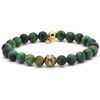 Bracelets Sixtystones Bracelet Acier Pierres Naturelles ?il -Large-20cm Vert