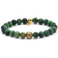 Bracelets Sixtystones Bracelet Acier Pierres Naturelles ?il -Large-20cm Vert