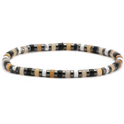 Bracelets Sixtystones Bracelet Perles Heishi Agate Noire-Large-20cm