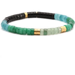 Bracelets Sixtystones Bracelet Perles Heishi Jaspe Vert -20 cm