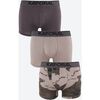 Slips Kaporal - Pack de 3 Boxers - anthracite et taupe