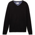 Pull Tom Tailor - Pull col v - noir