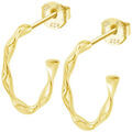 Boucles oreilles Lotus Cr&eacute;oles Silver torsad&eacute;es dor&eacute;es Jaune Grenoble