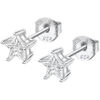 Boucles oreilles Lotus Clous d'oreilles Silver &eacute;toile Blanc
