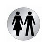 Plaques rondes aluminium plaque ronde alu - toilettes h/f 1 pi&egrave;ce(s) 75 mm aluminium oui toilettes hommes/femmes - novap