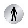 Plaques rondes aluminium plaque ronde alu - toilettes hommes 1 pi&egrave;ce(s) 75 mm aluminium oui toilettes hommes - novap