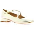 Chaussures d&eacute;contract&eacute;es femme sur Grenoble : Ballerines Exit Babies cuir lamin&eacute; Argent&eacute;