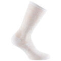 Chaussettes Kindy Mi-chaussettes en fil d'&eacute;cosse dentelle florale MADE IN FRANCE Blanc