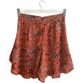 Short Maje Short taille haute volant&eacute; &agrave; imprim&eacute; l&eacute;opard Maje Orange