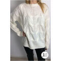 Pull Jeunes Et Jolies Maxi Pull en maille Blanc Porto