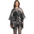 Gilet Selmark Poncho &agrave; ceinture Complementos Romantica Noir Grenoble