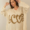 Pull Capucine Pull oversize love beige et marron neuf &eacute;tiquette Beige