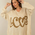 Pull Capucine Pull oversize love beige et marron neuf &eacute;tiquette Beige