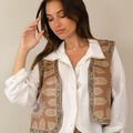 Gilet Capucine Gilet sans manche court fluide taupe neuf &eacute;tiquette Marron Grenoble