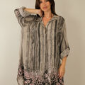Chemises sur Grenoble : Chemise Capucine Robe chemise oversize boutonn&eacute;e taupe neuve &eacute;tiquette Marron