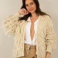 Gilet Capucine Gilet mailles et frang&eacute; neuf &eacute;tiquette Beige Grenoble