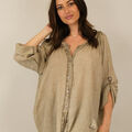 Chemise Capucine Chemise manches longues aspect d&eacute;lav&eacute; neuve &eacute;tiquette Marron Grenoble