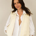 Gilet Capucine Gilet sans manche aspect daim neuf &eacute;tiquette Blanc