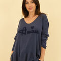 Pull Capucine Pull modal Amour bleu fonc&eacute; neuf &eacute;tiquette Bleu