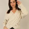 Pull Capucine Pull cache coeur iris&eacute; torsad&eacute; LAURIA neuf &eacute;tiquette Beige