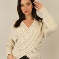 Pull Capucine Pull cache coeur iris&eacute; torsad&eacute; LAURIA neuf &eacute;tiquette Beige