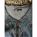 Veste Kor�shi Robe en jean avec Broderie Bleu