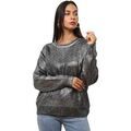 Pull La Modeuse Pulls pour femme - Noir / Argent&eacute; - Noir