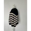 Pull Zara Pull maille rayures loose zara noir creme S