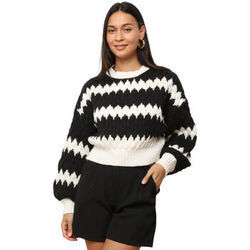 Pull La Modeuse Pulls pour femme - Noir / Blanc -