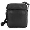 Pochette LANCASTER Sacoche bandouliere en cuir Ref 27446 Noir 18*23*4 cm