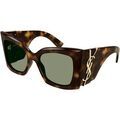 Lunettes sur Grenoble : Lunettes de soleil Saint Laurent SL M119 BLAZE Lunettes de soleil, Havana/Vert, 54 mm