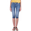Pantalon Kaporal Pantacourt Corsaire Slim Femme SELTZ CRAK Bleu denim