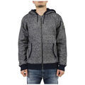 Gilet Le Temps des Cerises Pull &agrave; Capuche Homme doubl&eacute; sherpa Bleu Bleu Grenoble