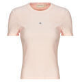 Tee-shirts sur Grenoble : T-shirt Calvin Klein Jeans WOVEN LABEL RIB FITTED TEE