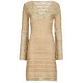 Robe courte Guess NELLIE VN LS DRESS Dor&eacute;