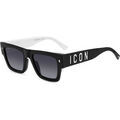 Lunettes sur Grenoble : Lunettes de soleil Dsquared ICON 0021/S Lunettes de soleil, Noir/Gris, 52 mm