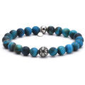 Bracelets Sixtystones Bracelet 8mm Acier Pierres Naturelles -Large-20cm