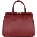 Sac &agrave; main Hexagona Sac &agrave; main en cuir ref 39806 carmin 34*27*17 cm Rouge