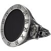 Bijoux Orusbijoux Bague Homme Chevali&egrave;re Argent Pierre Onyx T&ecirc;tes De Mort Argent&eacute;