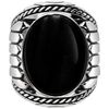 Bijoux Orusbijoux Bague Homme Argent Onyx Indiana Argent&eacute;