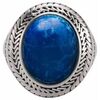 Bijoux Orusbijoux Bague Homme Argent Lapis Bouddha Argent&eacute;